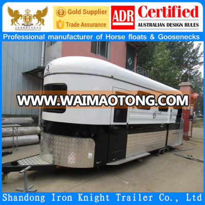 China imported 2 horse angle load horse float with living area